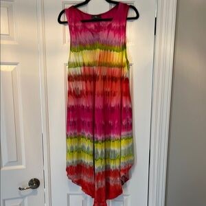 Pink and Orange Asymmetrical High-Low Sundress